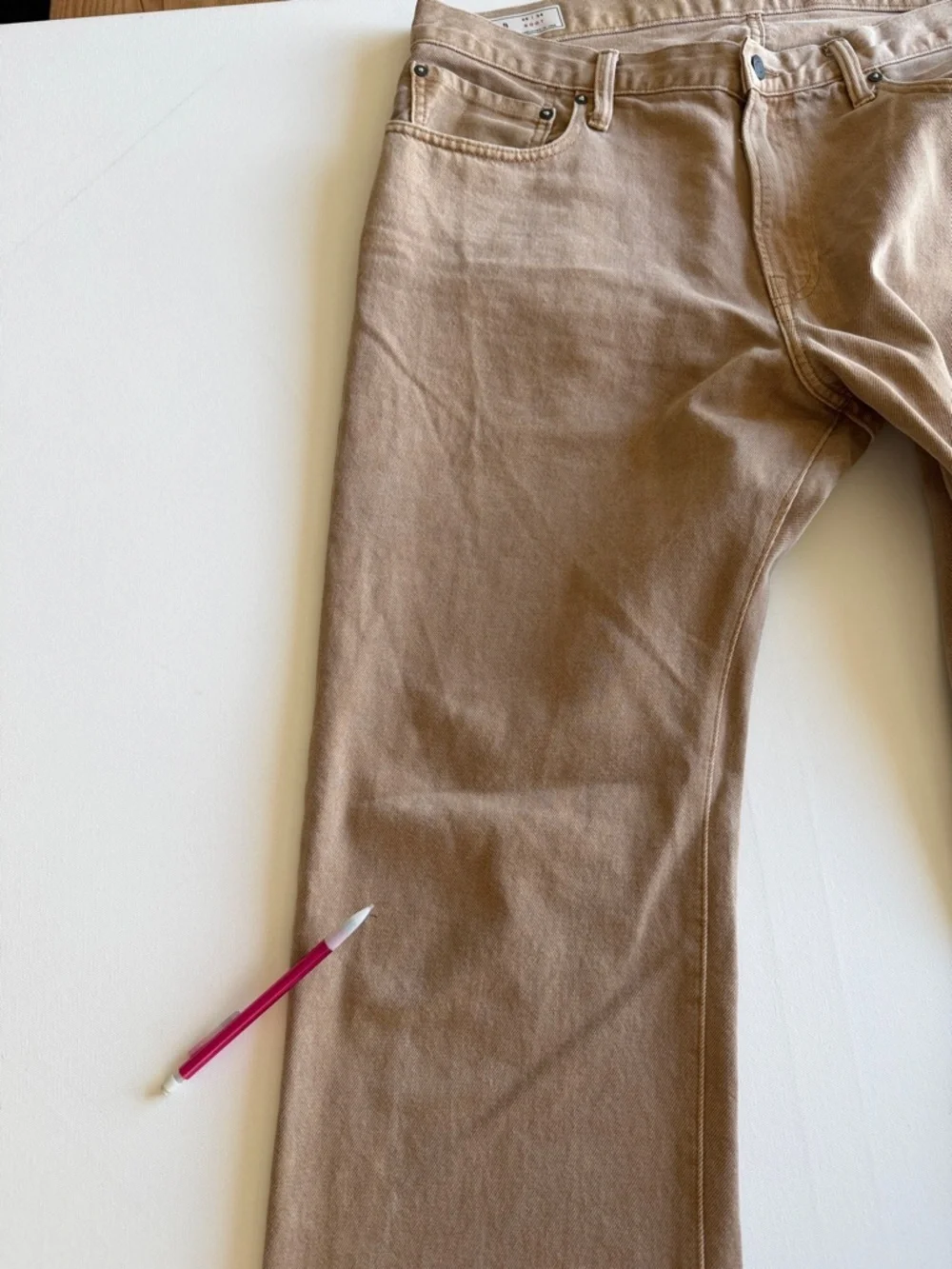 Gap Mens Brown Bootcut Jeans 36x34 100% Cotton Rigid Denim Workwear Mojave Color